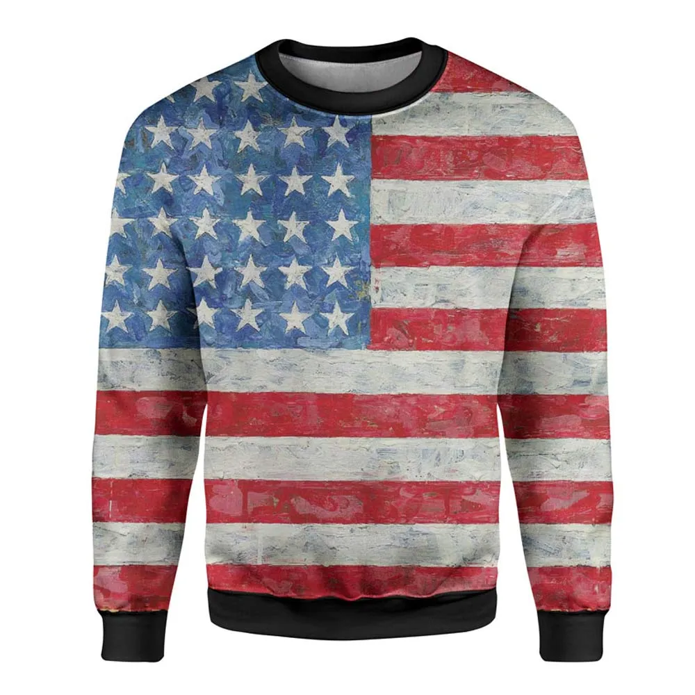 American Flag Printed Sweatshirt