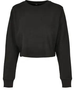 Black - Women’s terry cropped crew