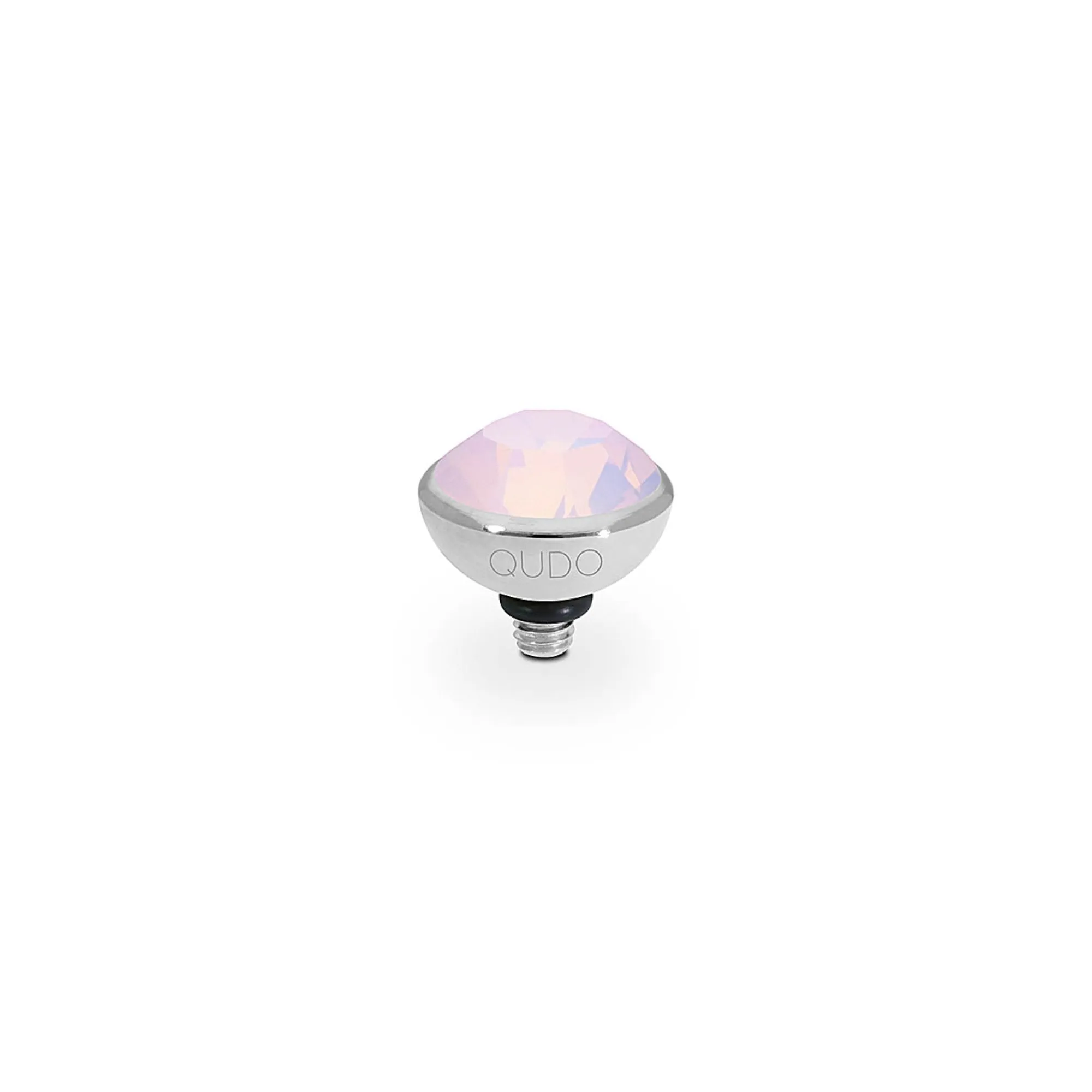 Bottone Silver and Rose Opal Crystal Ring Gem Top, 10mm