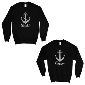 Bride Crew Anchor-SILVER Unisex Crewneck Sweatshirt Playful Cool