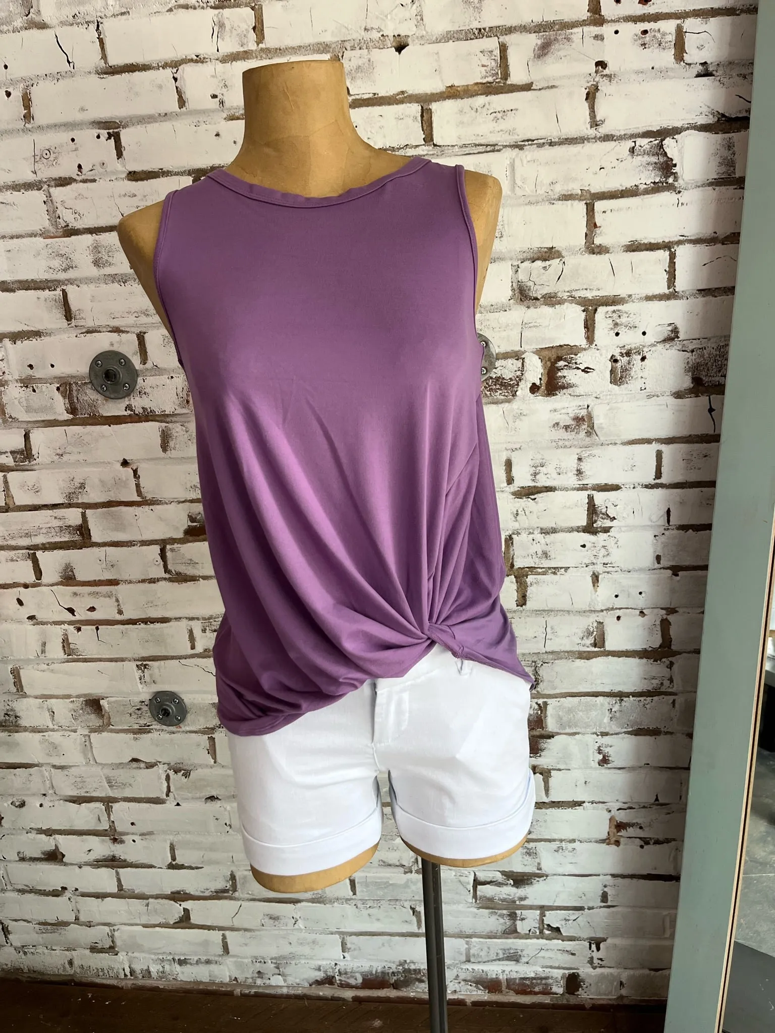 Carlos Twist Tank in Plum