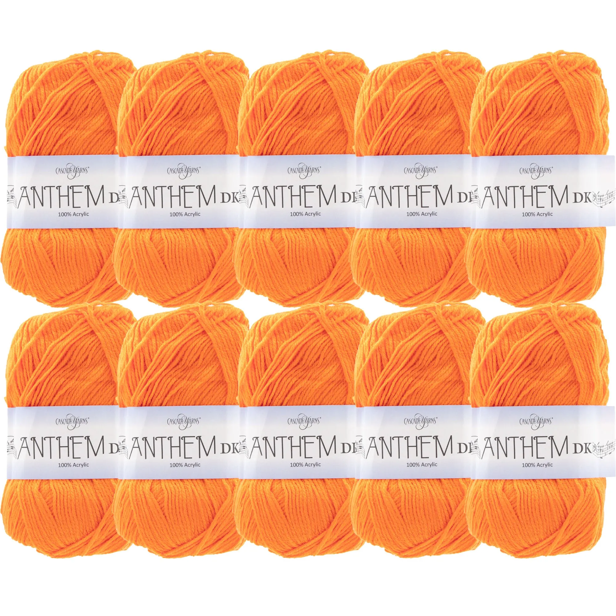 Cascade Yarns Anthem DK Yarn - 22 Orange - 10-Pack