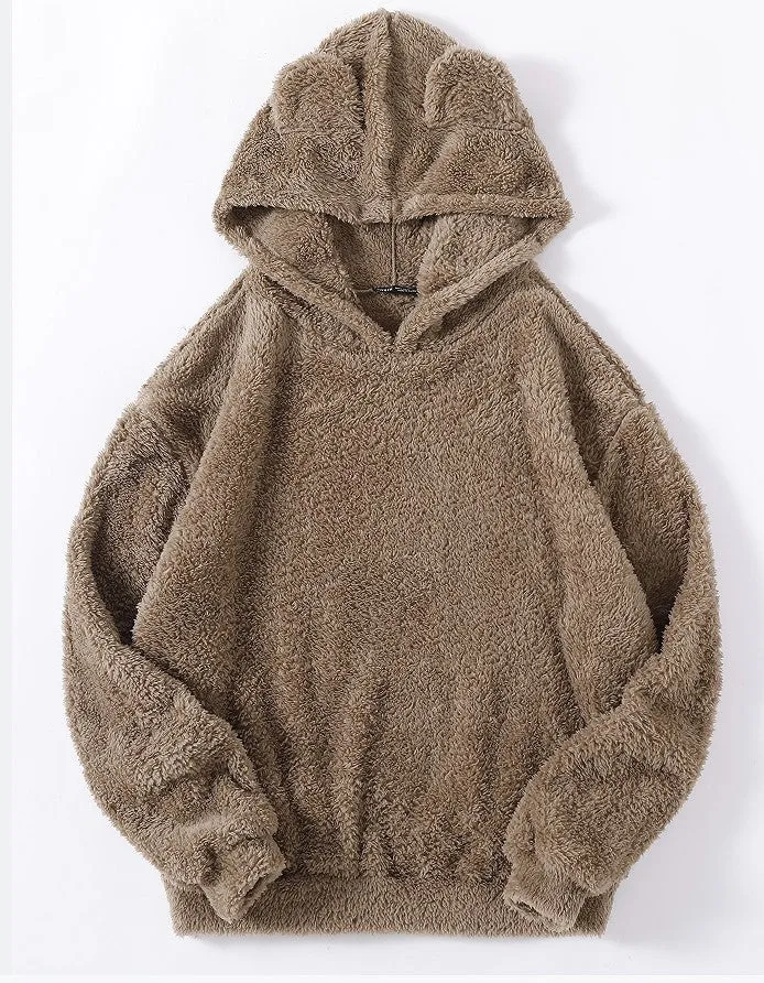 Casual Fluffy Rabbit Ears Hooded Warm Sweaters