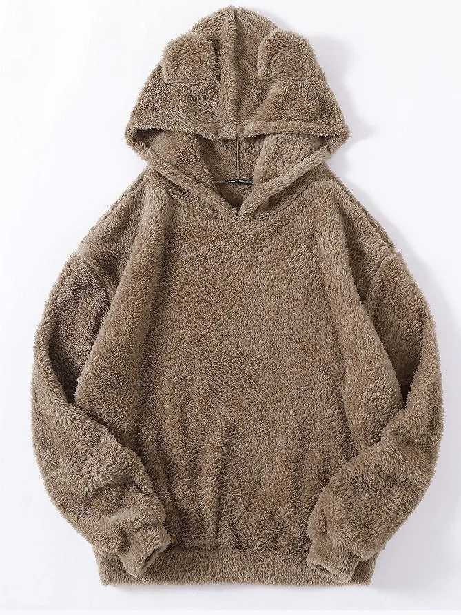 Casual Fluffy Rabbit Ears Hooded Warm Sweaters