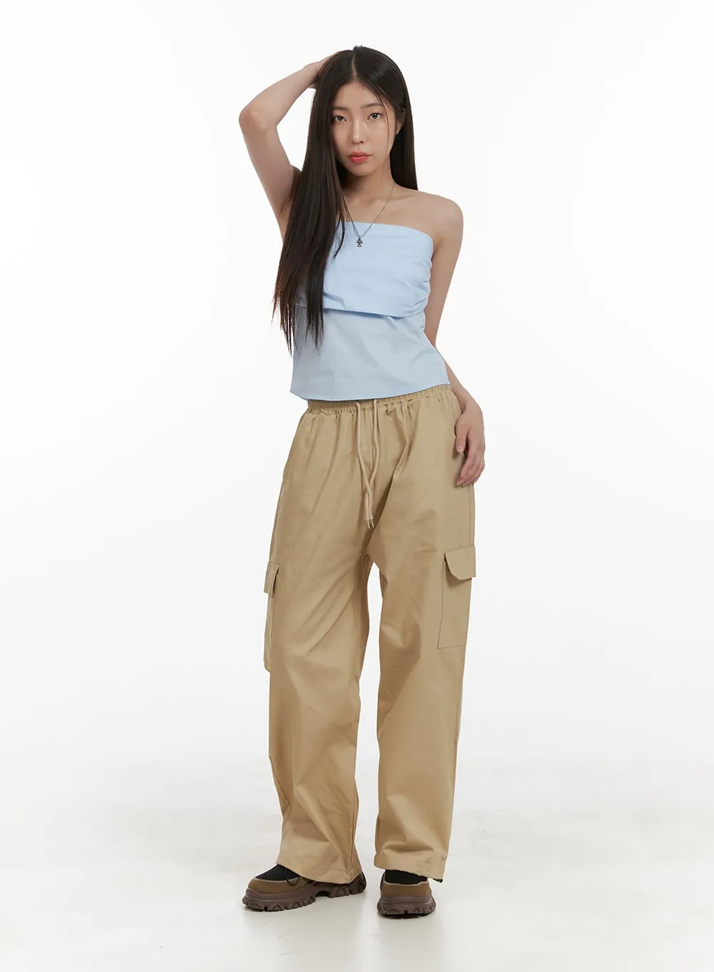 Comfy Cargo Pants (Beige) OA429