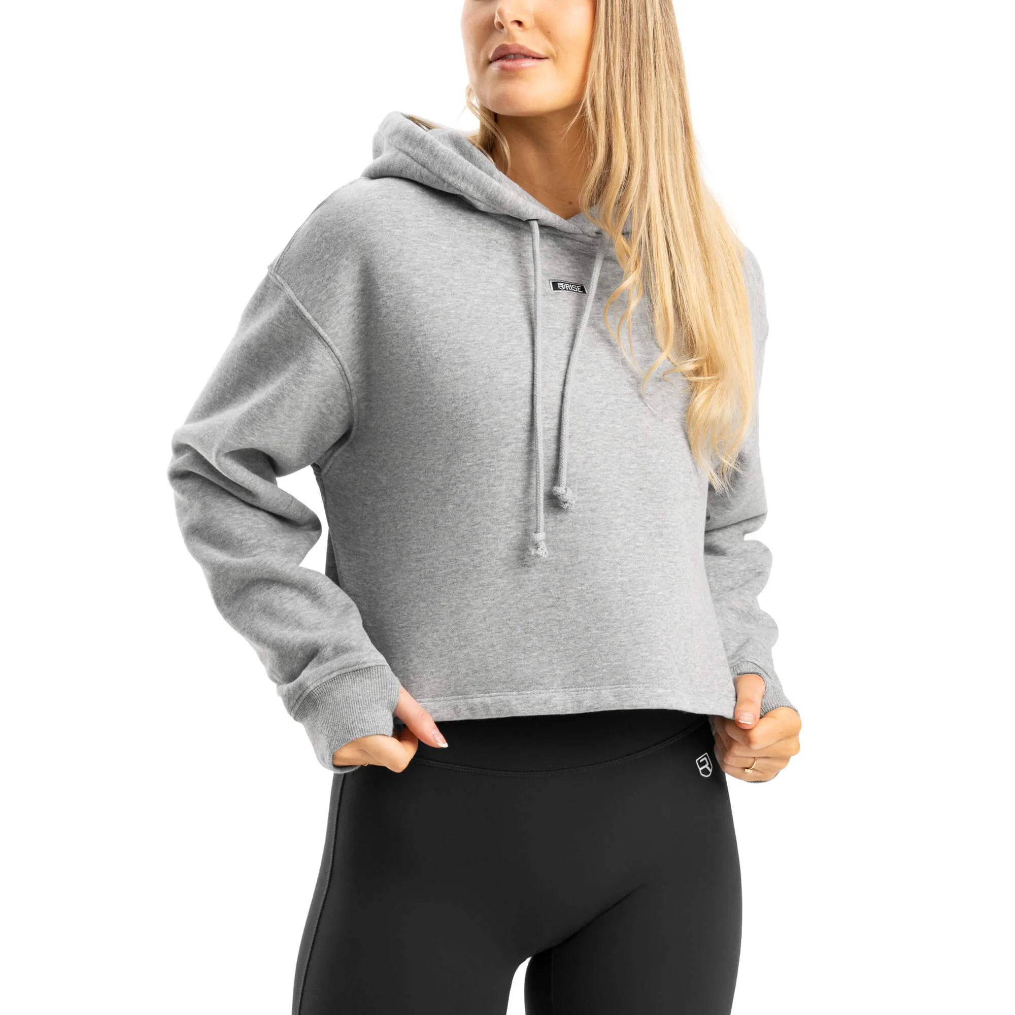 Comfy Crop Hoodie - Light Grey