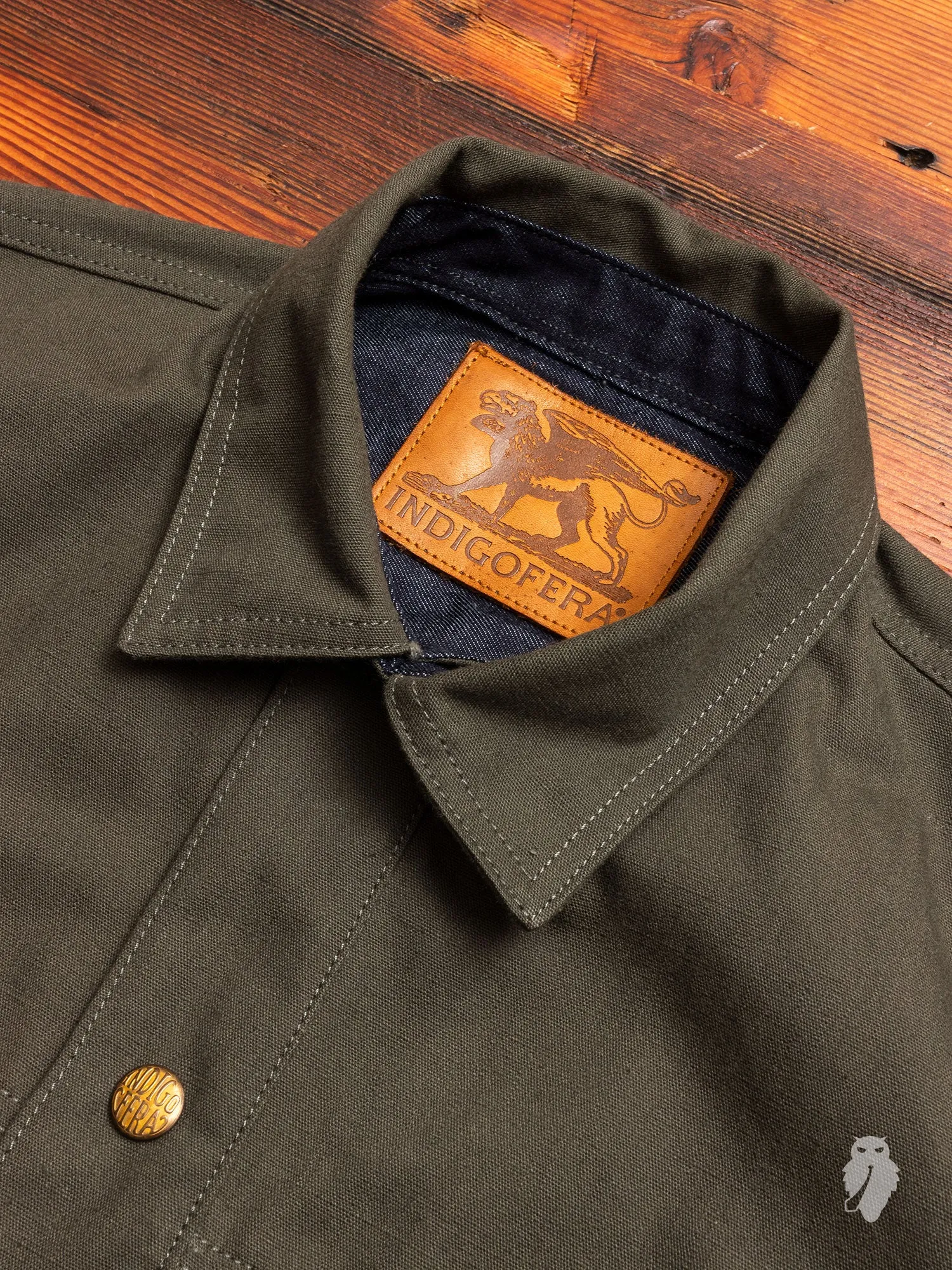 Copeland Canvas Shirt in Dark Green