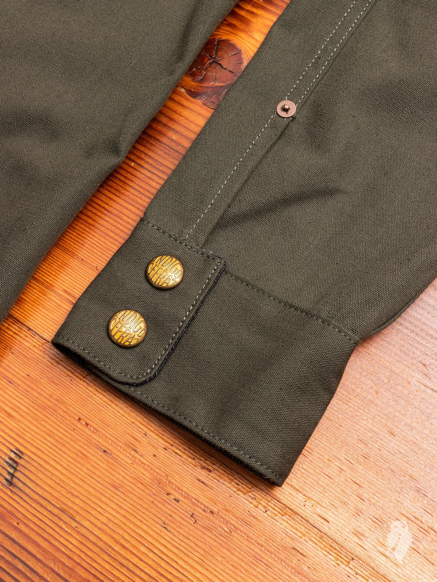 Copeland Canvas Shirt in Dark Green