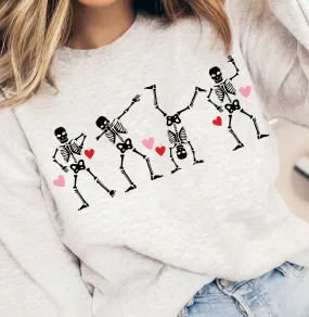 Dancing Skeleton Hearts Wholesale Crewneck Sweatshirt