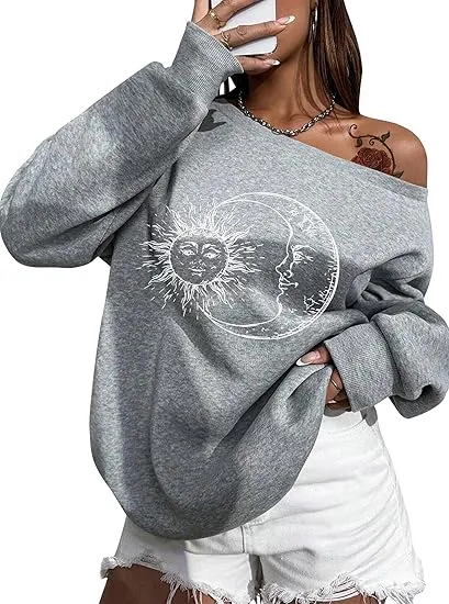 Dark Grey Comfy Pullover Sweatshirt w/Pockets