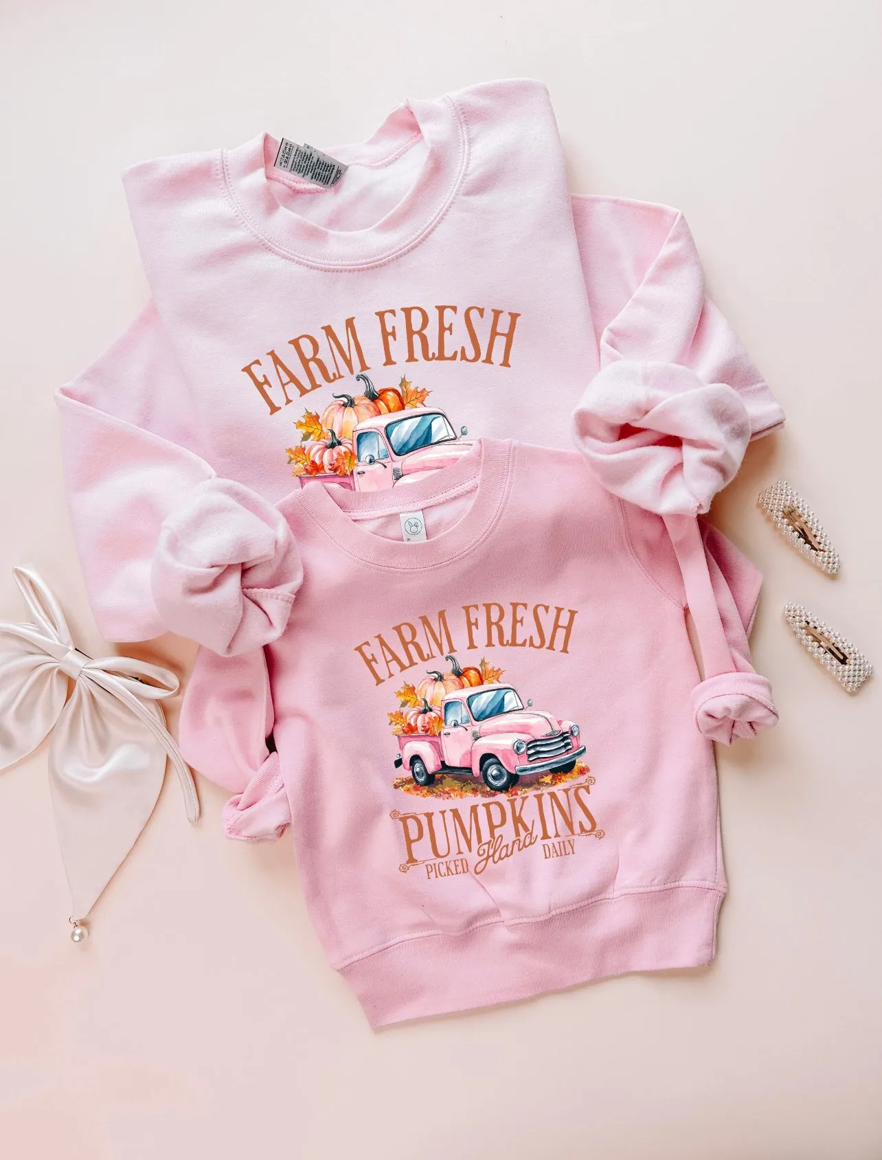 Farm Fresh Pumkin Mommy & Me Sweatshirts | Matching Outfits