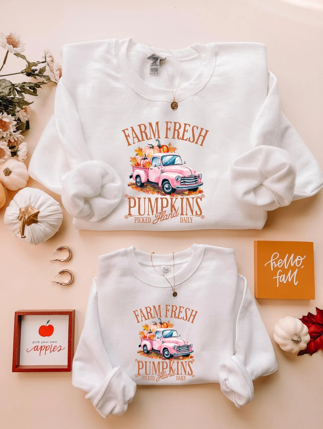 Farm Fresh Pumkin Mommy & Me Sweatshirts | Matching Outfits