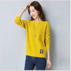 Feminine Elegant Round-Neck Loose Women Sweater