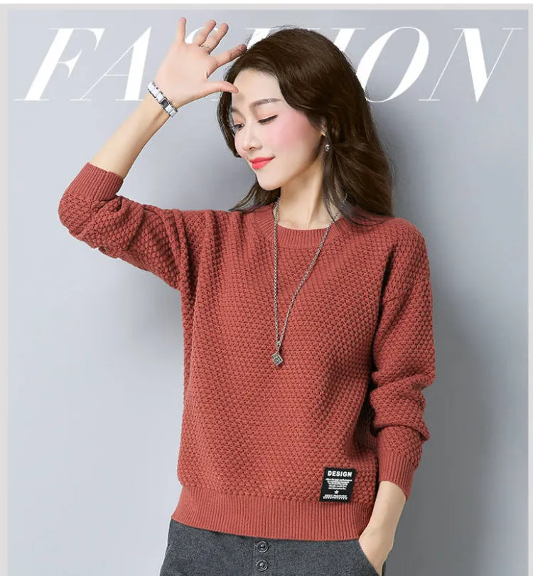 Feminine Elegant Round-Neck Loose Women Sweater