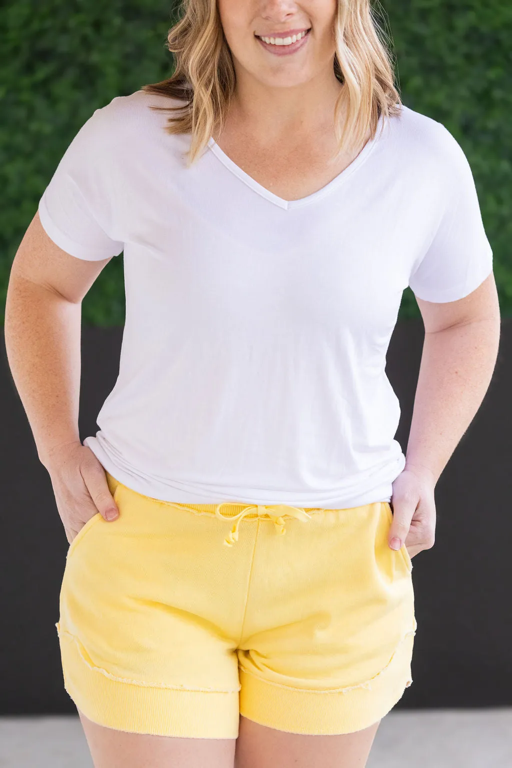 French Terry Stevie Shorts - Lemon Drop