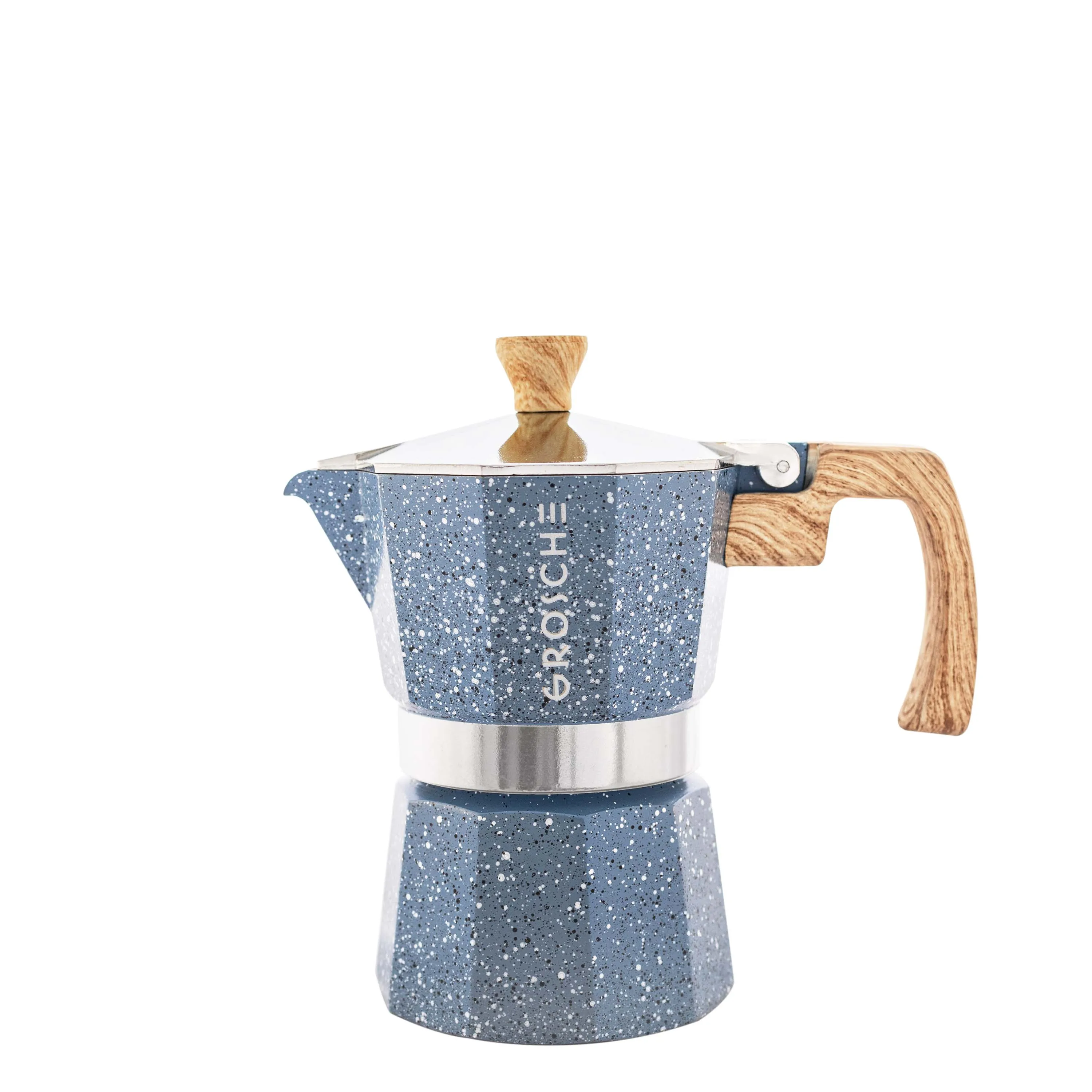 GROSCHE MILANO STONE Stovetop Espresso Maker, Indigo Blue, Available in 4 sizes - Pack of 4