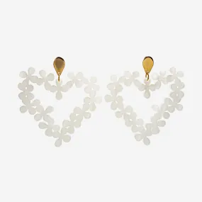 HEARTS IN FLOWERS EARRINGS – WHITE PEARL