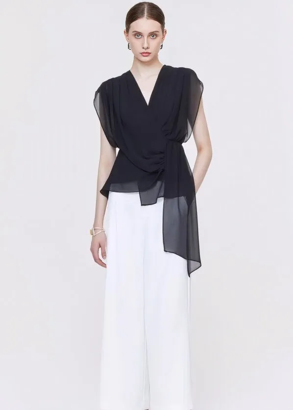 IRREGULAR STITCH SLEEVELESS SHIRT