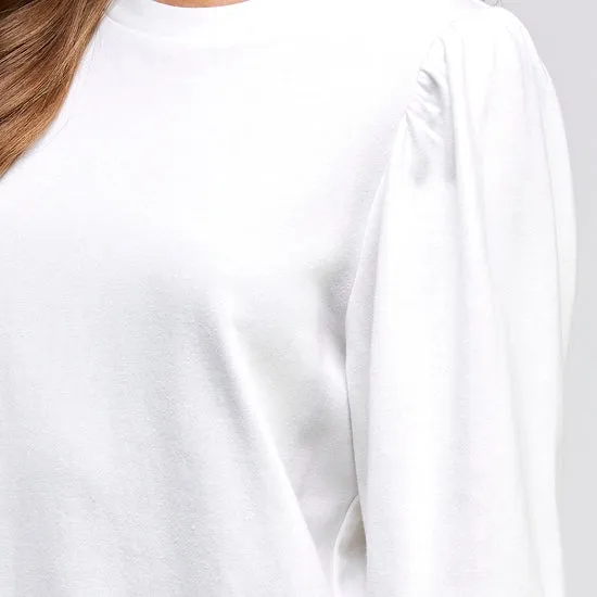 Ivory French Terry Puff Sleeve Sweatshirt