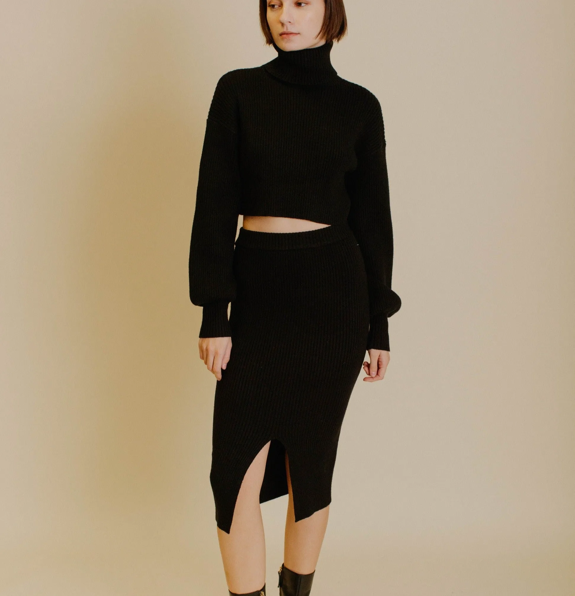 KERRY CROPPED TURTLENECK SWEATER