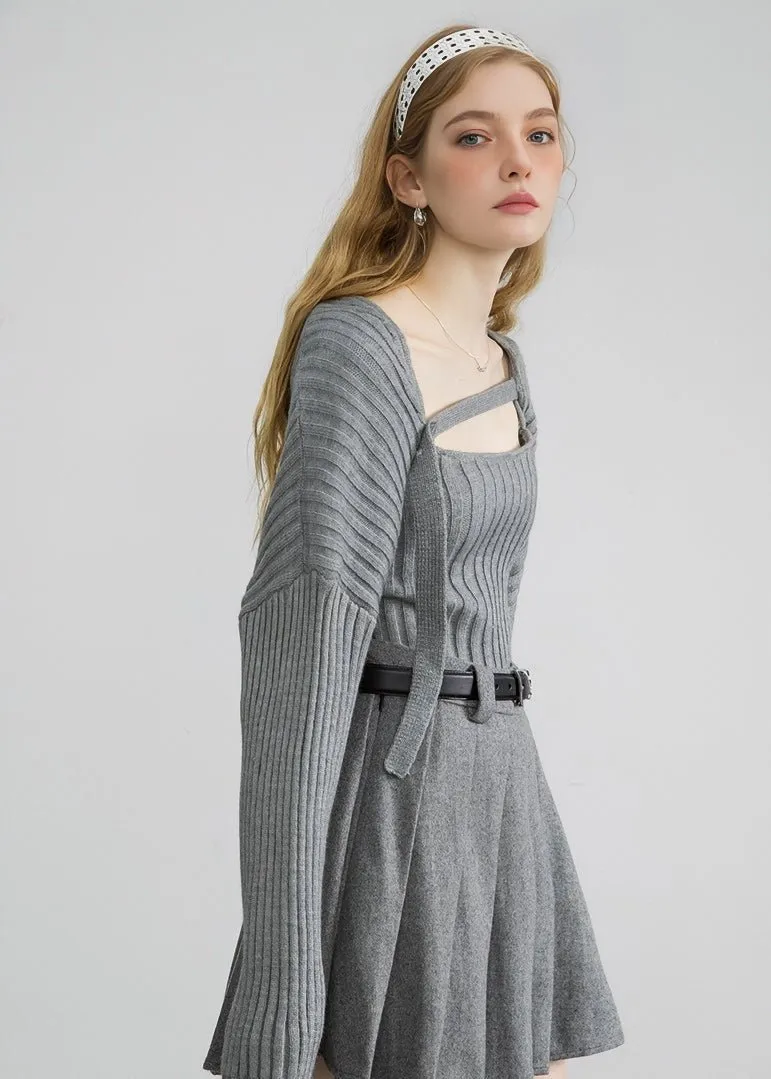 KNIT CARDIGAN AND CAMISOLE SET