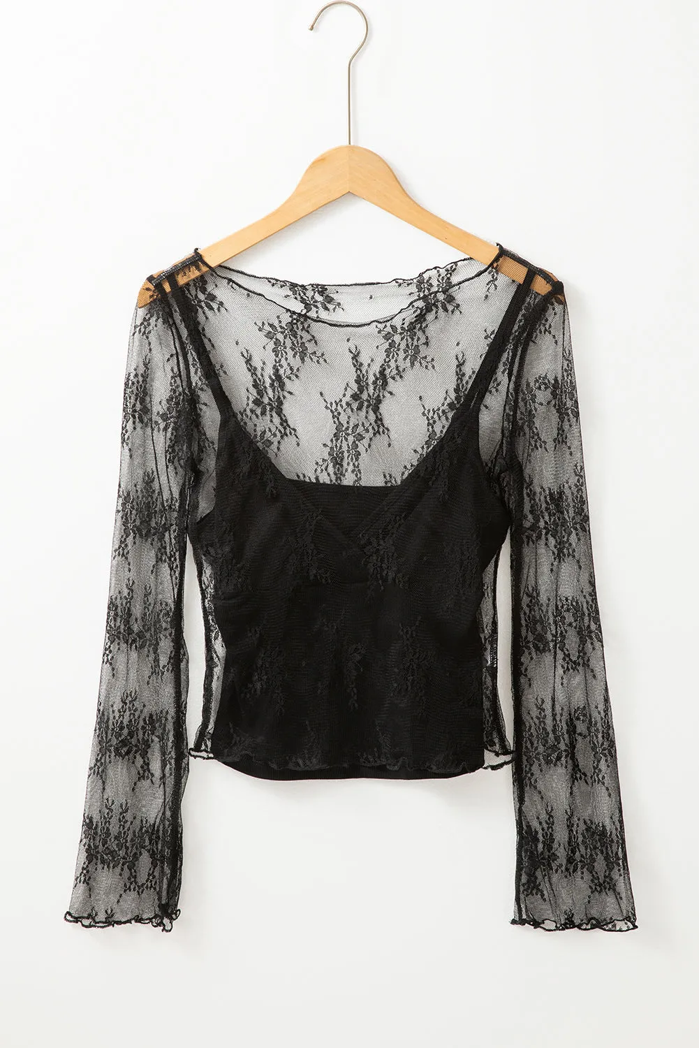 Lace Crochet Splicing Slim Fit Blouse