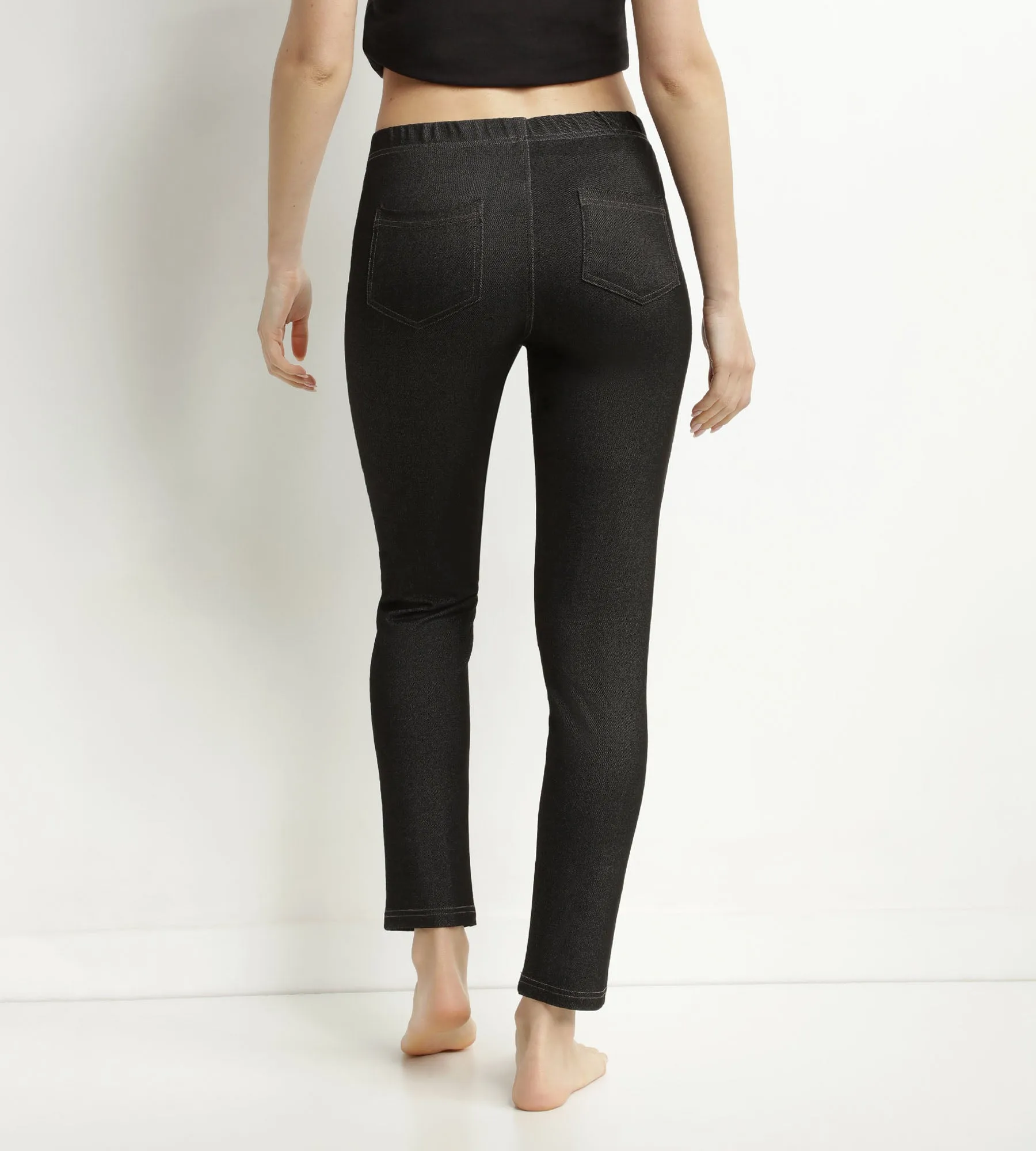 Legging femme effet jean Noir avec poches Dim Relax & Go