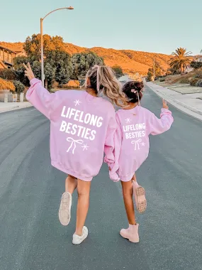 Lifelong Bestie,  Mommy & Me Sweatshirts - Pink Trendy Sweatshirt