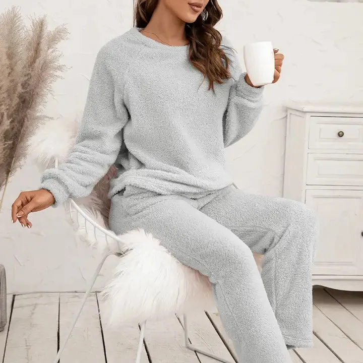 Loungewear Double-Sided Plush Two-Piece Set