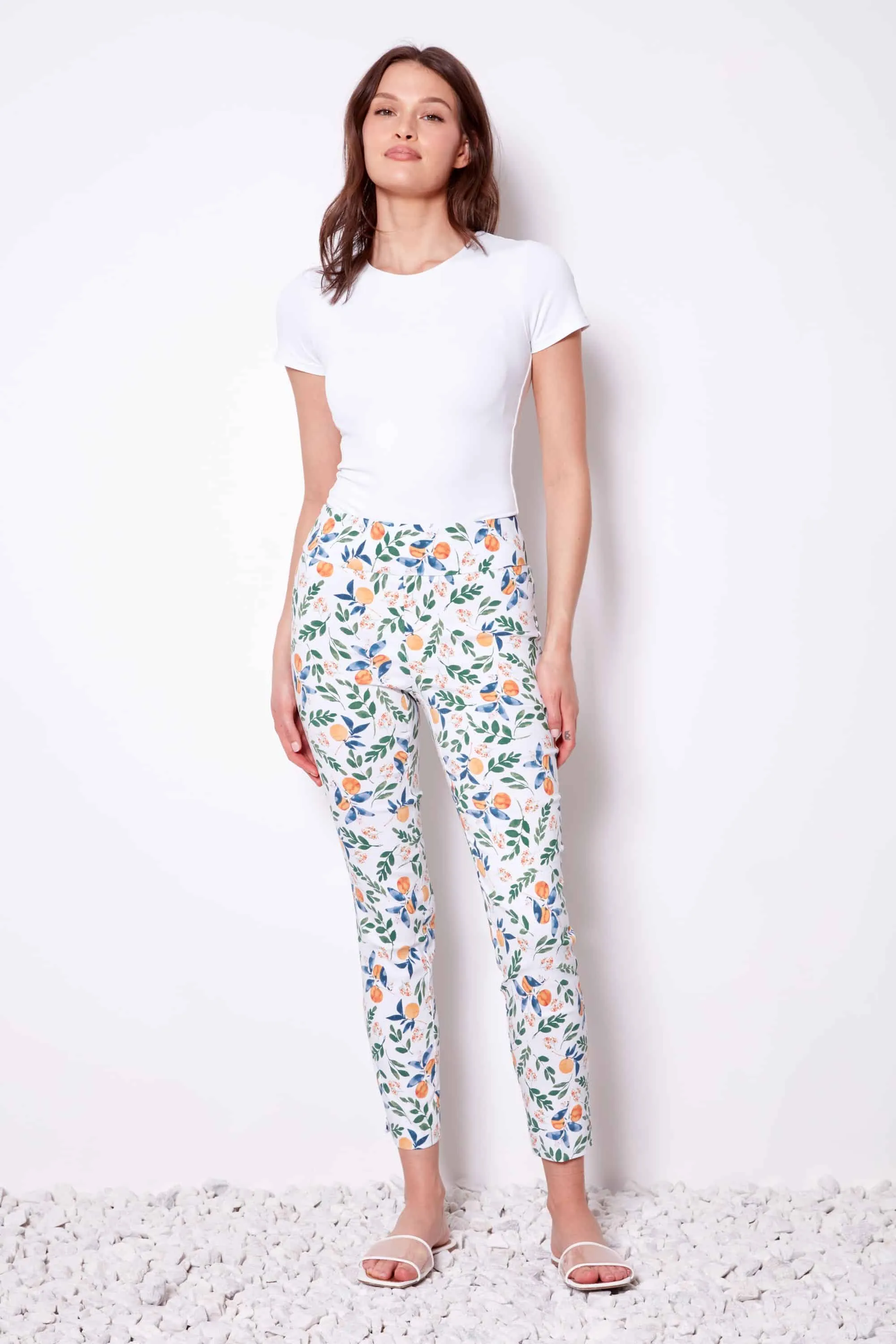 Mandarin Techno Trousers - White Multi