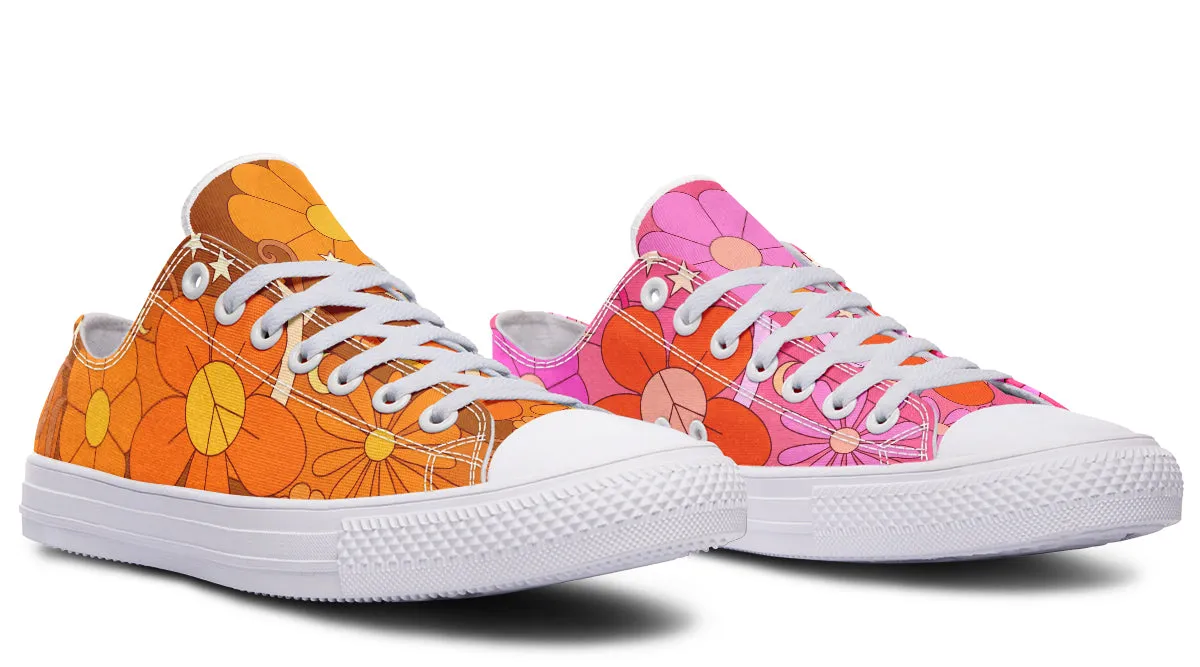 Molly's Mismatched Retro Daisies Low Tops