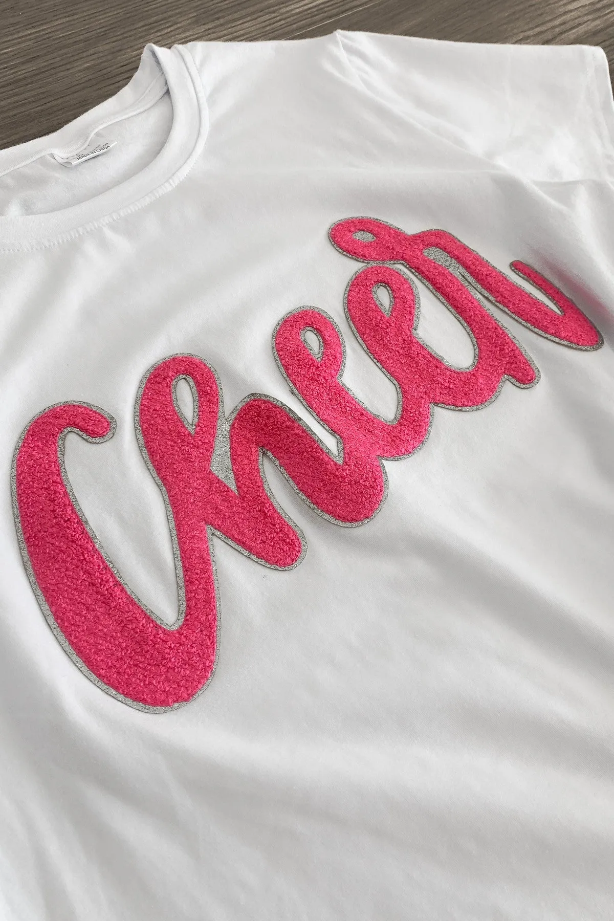 Mom & Me - "Cheer" Chenille Patch Short Sleeve Top