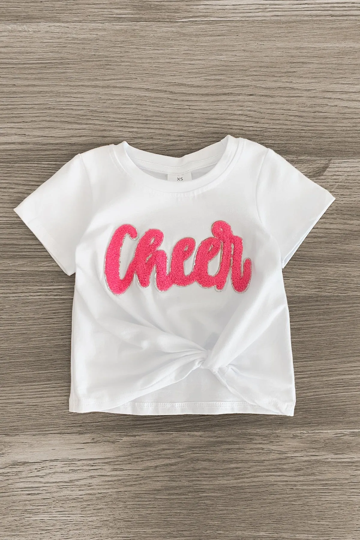 Mom & Me - "Cheer" Chenille Patch Short Sleeve Top