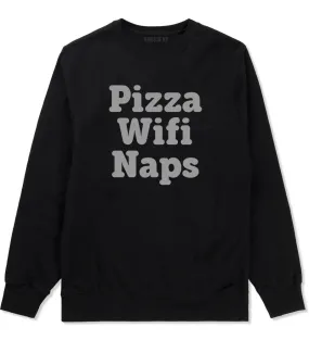 Pizza Wifi Naps Crewneck Sweatshirt