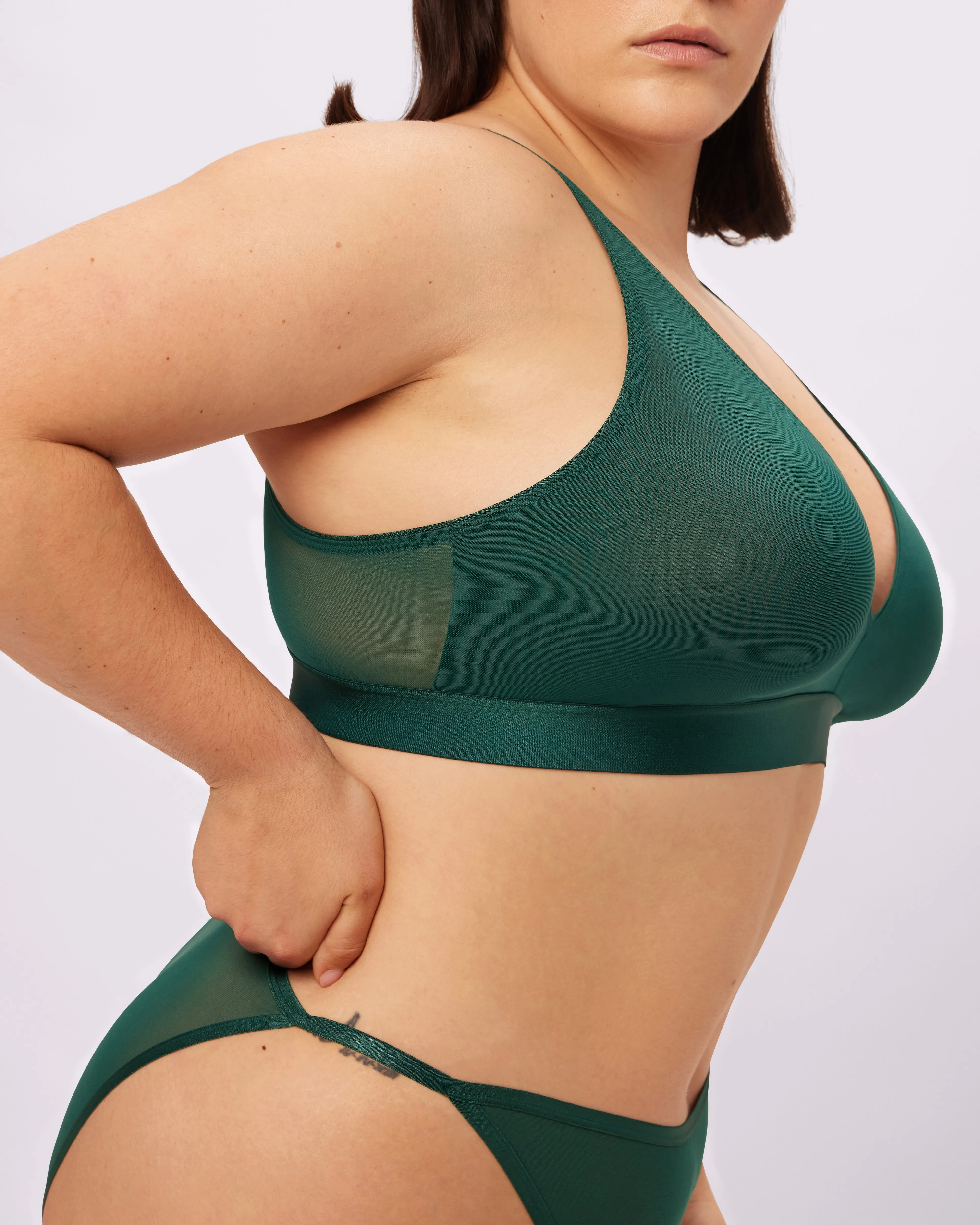 Plunge Bralette | Silky Mesh | Archive (Jade)