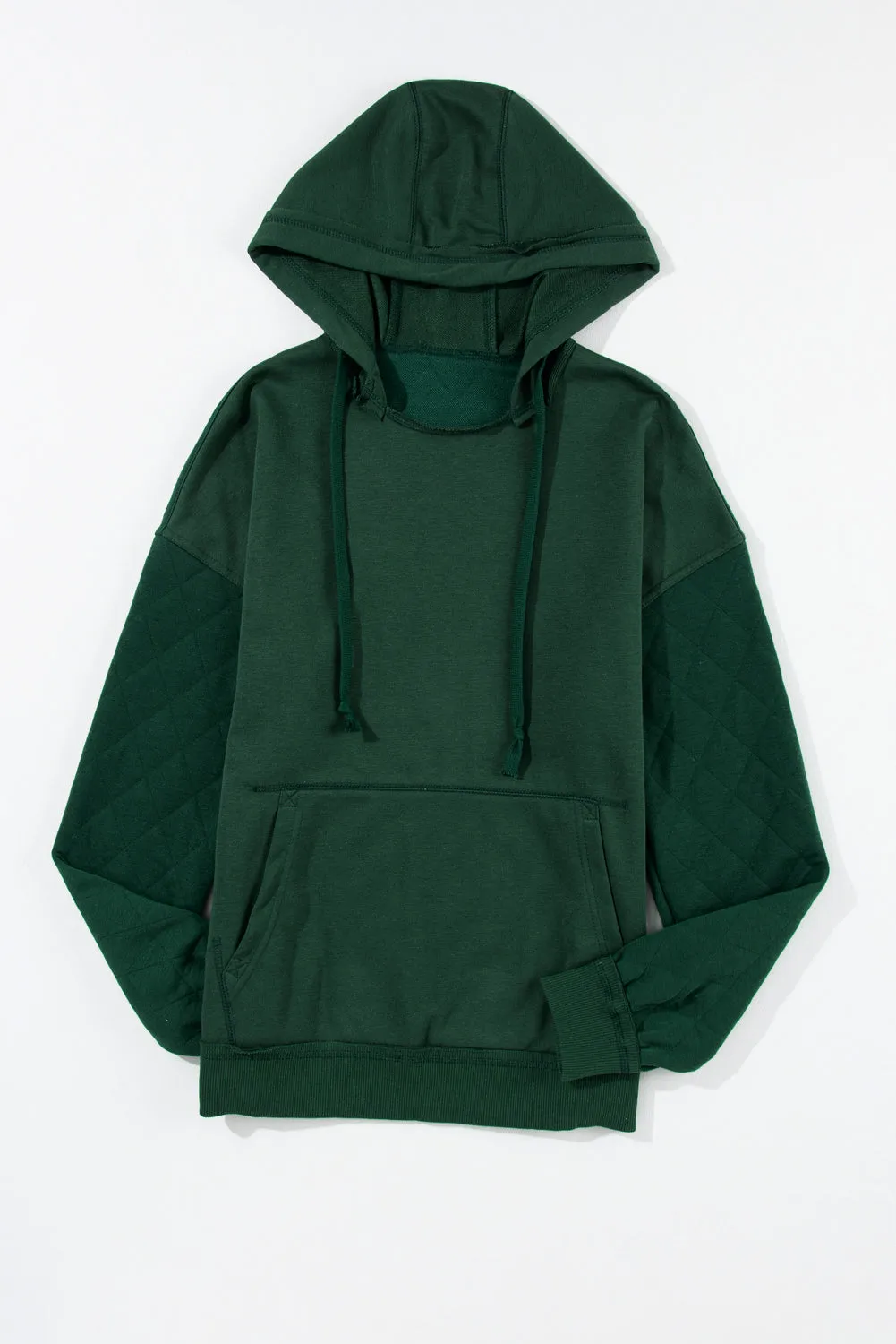 Quilted Patchwork Exposed Seam Hoodie