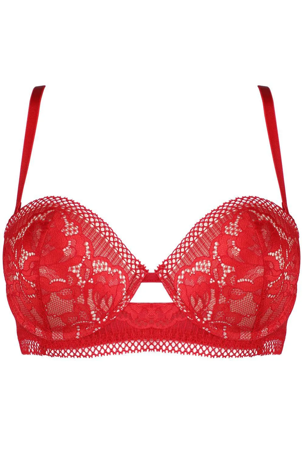 Rock DJ Balconette Bra in Red