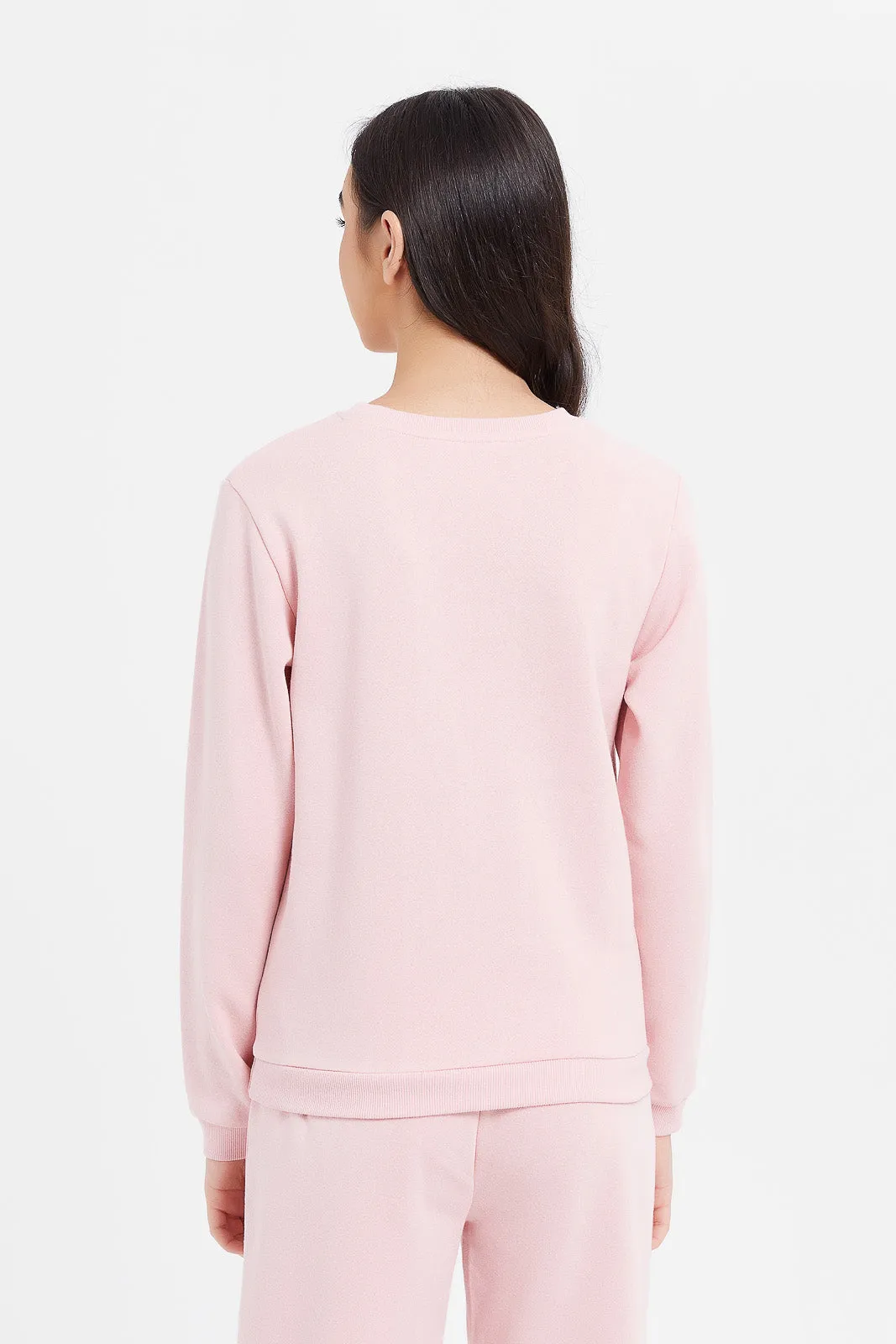 Senior Girls Pink Embellished Sweatshirts