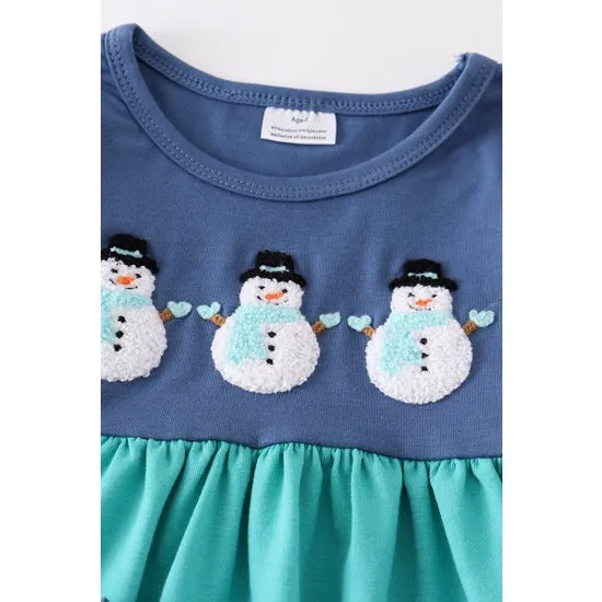 Snowman French knot girl set