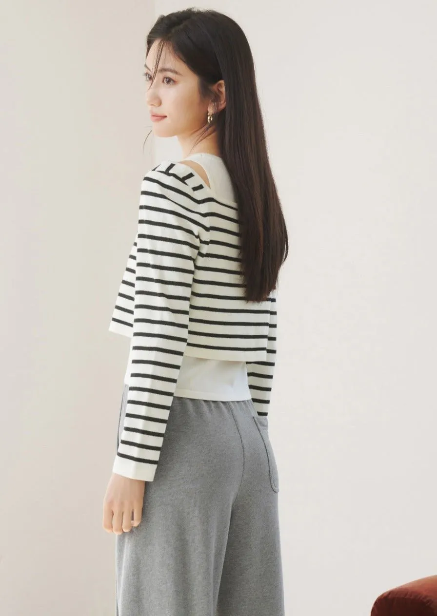 STRIPED KNIT TWO-PIECE SET