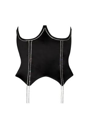 Swarovski Crystal Satin Corset Top