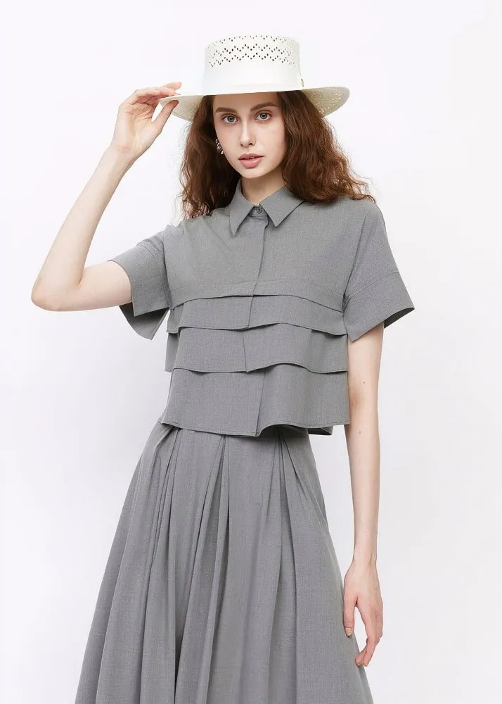 TIERED SHORT SLEEVE SHIRT