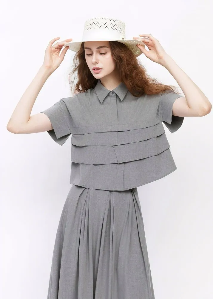 TIERED SHORT SLEEVE SHIRT