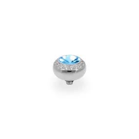 Tondo Deluxe Silver and Aquamarine Crystal Ring Gem Top, 10mm