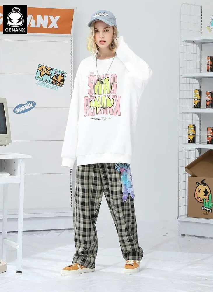 Trendy Funny Letter Print Drop-Shoulder Sleeve Sweatshirt