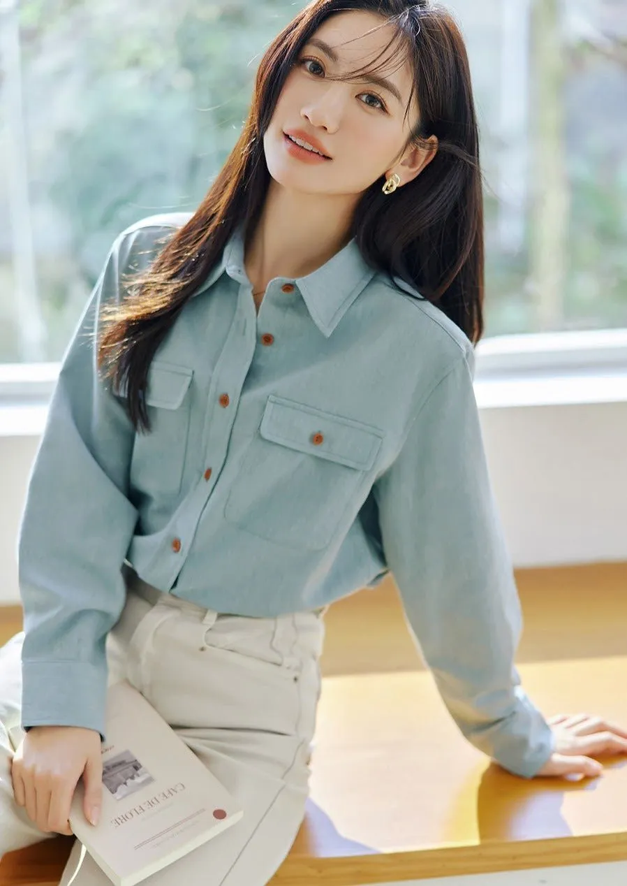 WORK BLUE DENIM LONG SLEEVE SHIRT