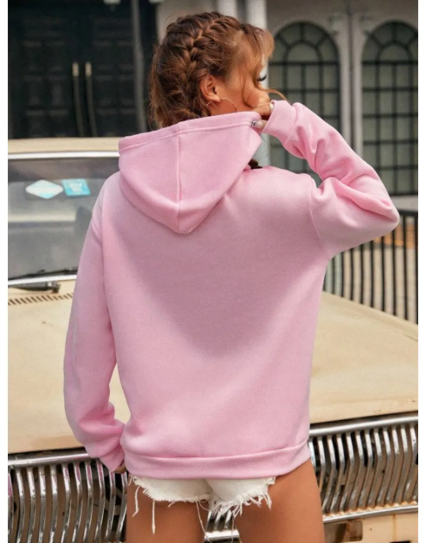 Zipper Hoodie in Pink